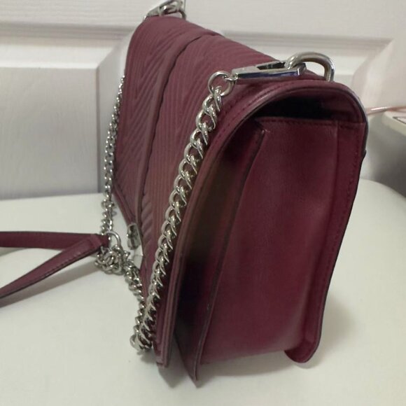Women's Rebecca Minkoff Burgundy Quilted Crossbody Bag - Picture 16 of 16